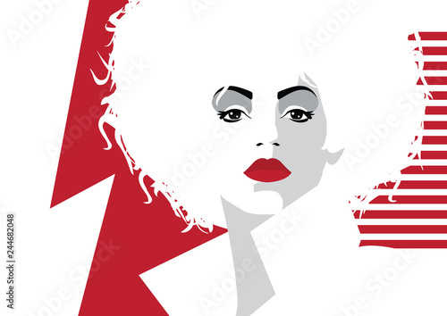 Fashion woman in style pop art. Vector illustration