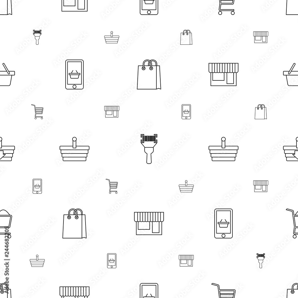 supermarket icons pattern seamless white background supermarket icons pattern seamless white background