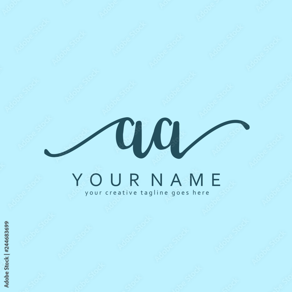 A A Handwriting initial logo template vector. A A Handwriting initial logo template vector.