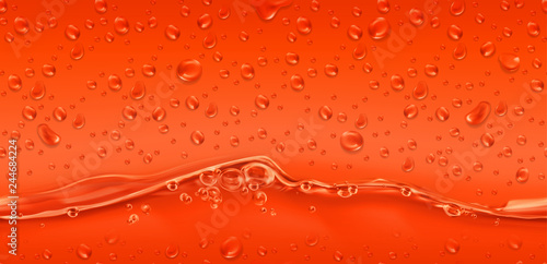 Drops. red seamless pattern. 3d realistic vector