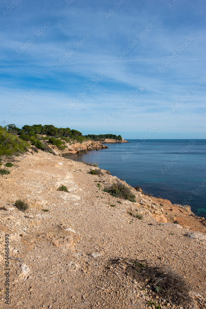 The coast of l'ametlla de mar on the coast of tarragona