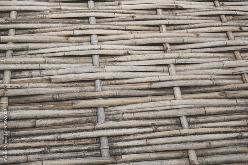 Texture of bamboo handicraft detail , Pattern of Thai style bamboo handcraft texture background