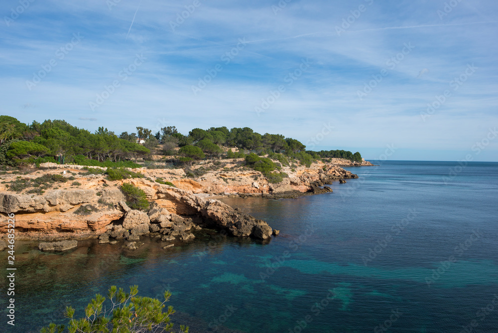 The coast of l'ametlla de mar on the coast of tarragona