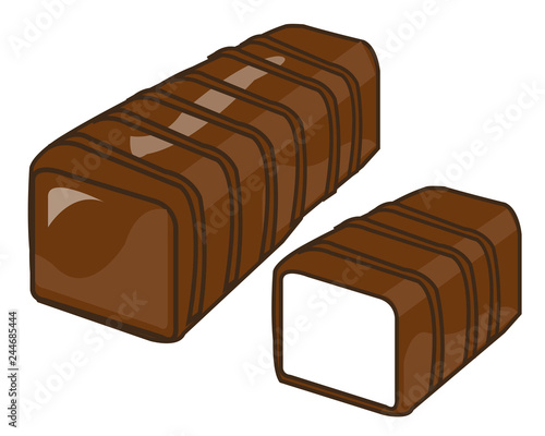 Sweetmeats with white stuffing poured with water over by chocolate