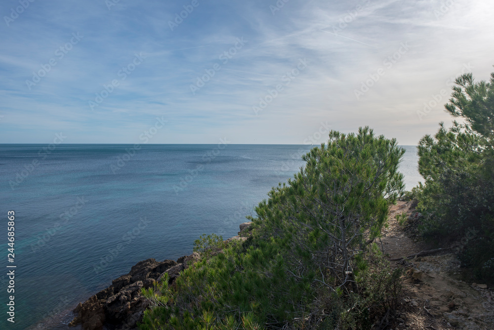 The coast of l'ametlla de mar on the coast of tarragona