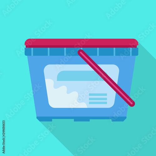 Wash plastic box icon. Flat illustration of wash plastic box vector icon for web design