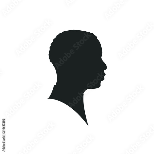 man profil silhouette. Vector illustration. man icon in round