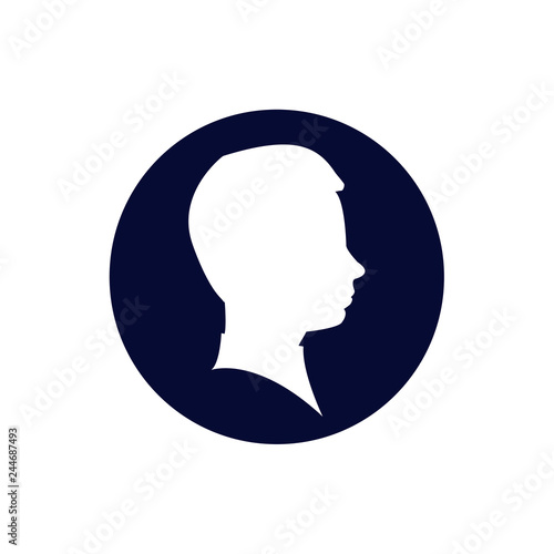 man profil silhouette. Vector illustration. man icon in round © TalibovSignature
