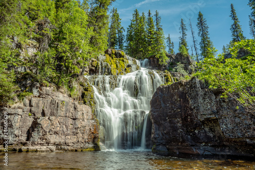 Beautiful waterfall in Northern Sweden