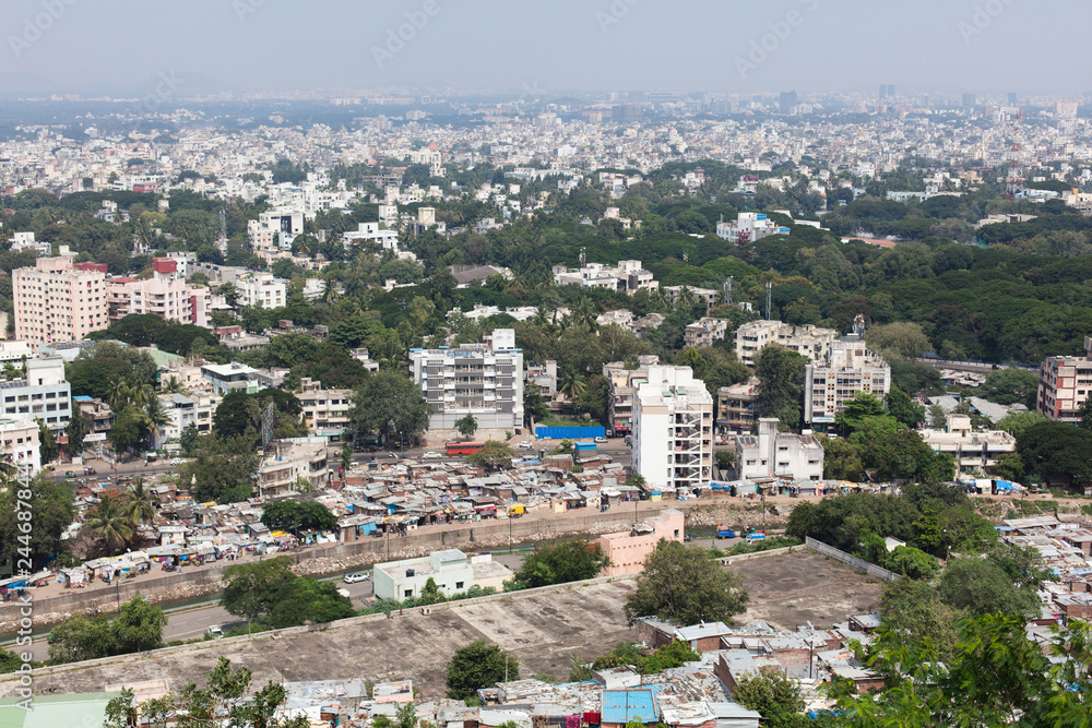 Pune, Maharashtra / India - October 2015: View over the city of Pune, India.