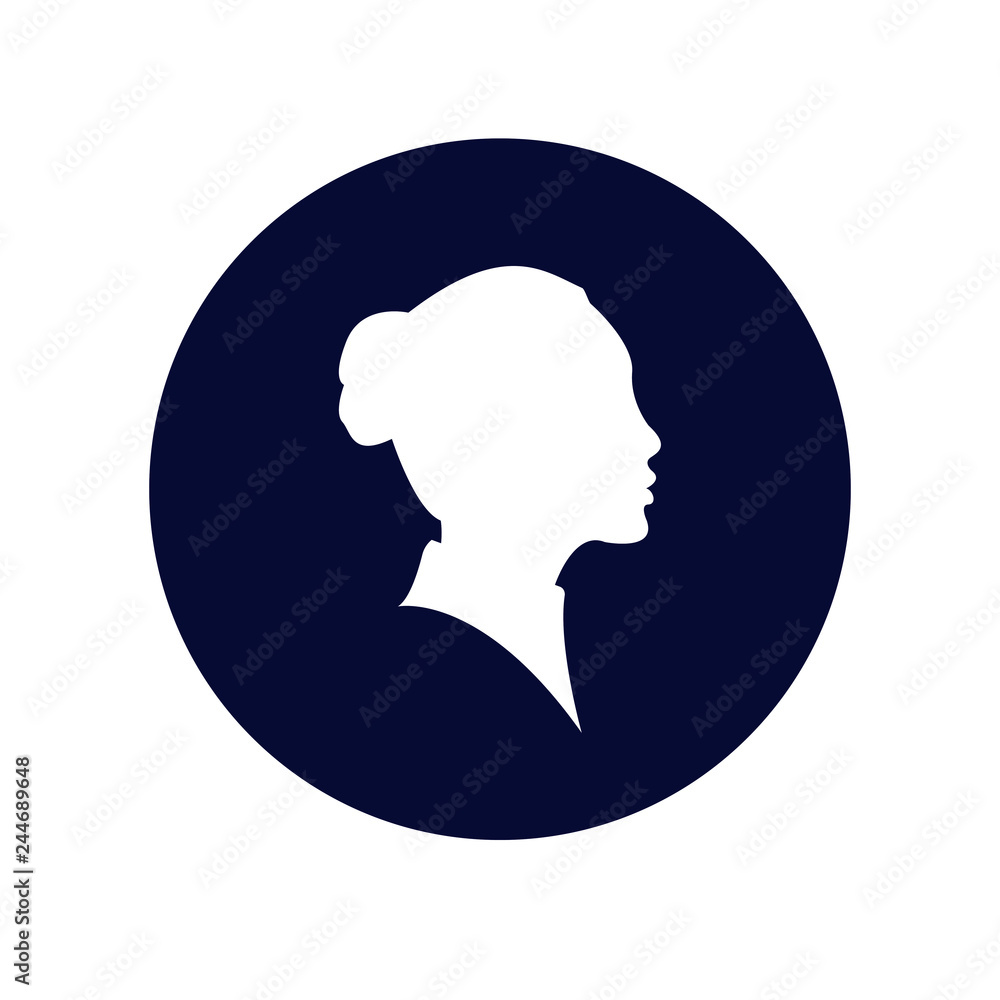 Beautiful woman profile silhouettes vector young female face design, beauty girl head, fashion lady graphic portrait.