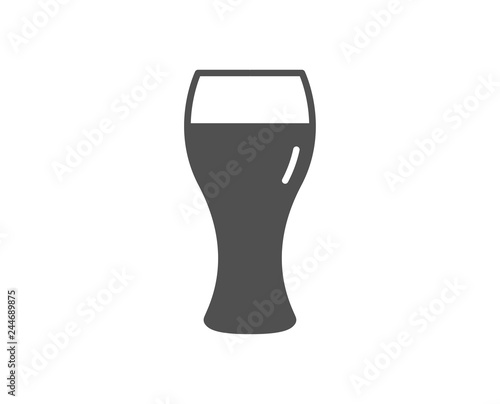 Beer glass icon. Pub Craft beer sign. Brewery beverage symbol. Quality design element. Classic style icon. Vector