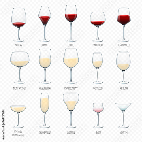 Wine glass vector winery alcohol drink and red beverage wineglass in bar restaurant illustration set of glassware champagne bordo liquid cocktail isolated on white background