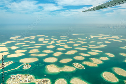 Aerial view of Dubai The World islands, United Arab Emirates