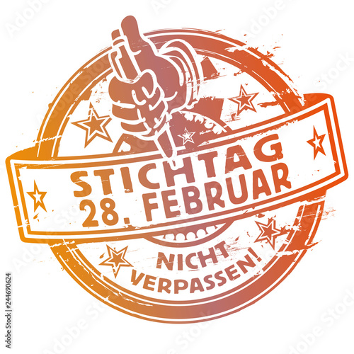 Stempel mit Stichtag 28. Februar