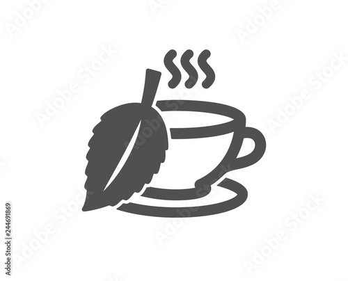 Mint Tea icon. Fresh herbal beverage sign. Cup of drink symbol. Quality design element. Classic style icon. Vector