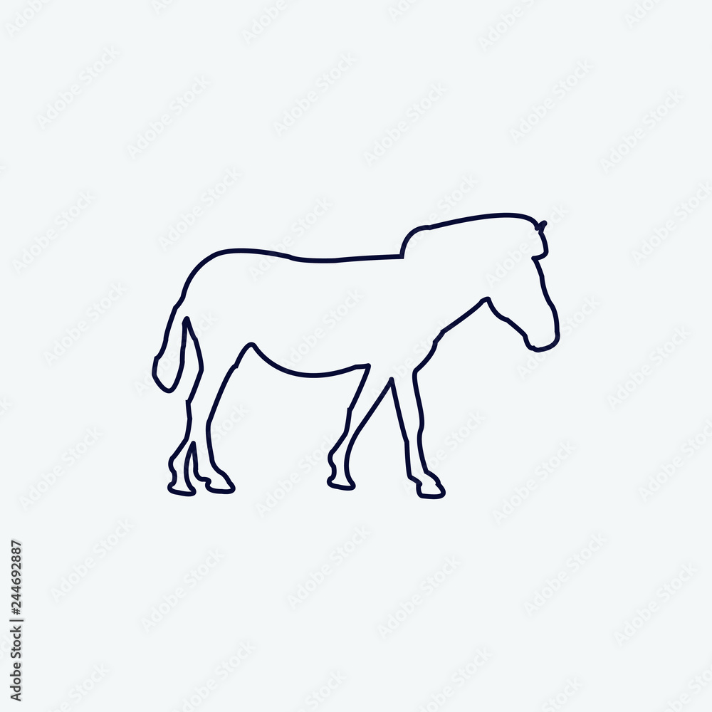 Vector silhouette of a horse on a white background. Vector silhouette of a horse on a white background.