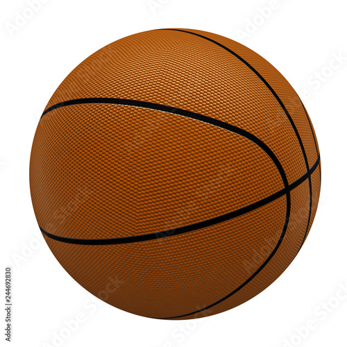Basketball hoop, net and ball. isolated on white background. 3d render. © pylj