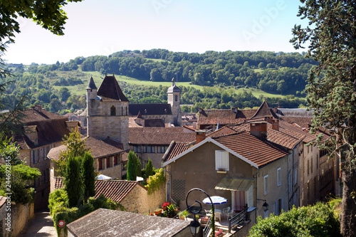 View over the rooftops of Figeac, Lot, France, Europe photo