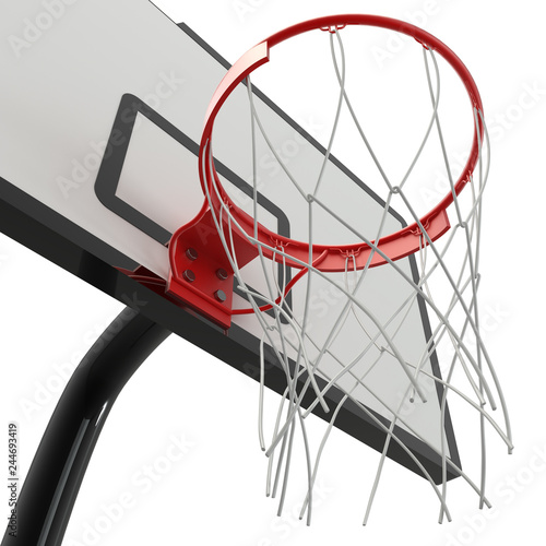 Realistic basketball basket. Isolated on white background. 3D rendering