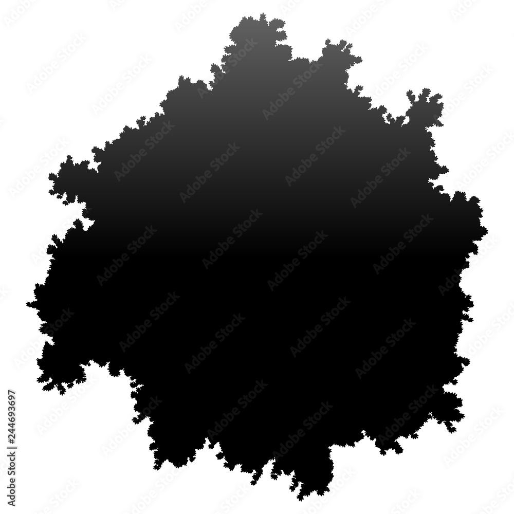 Obraz premium Tree top silhouette isolated - black gradient detailed - vector