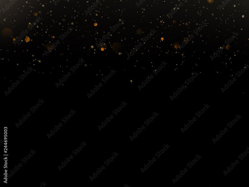 Overlay effect glitter gold light shine effect on black background. EPS 10