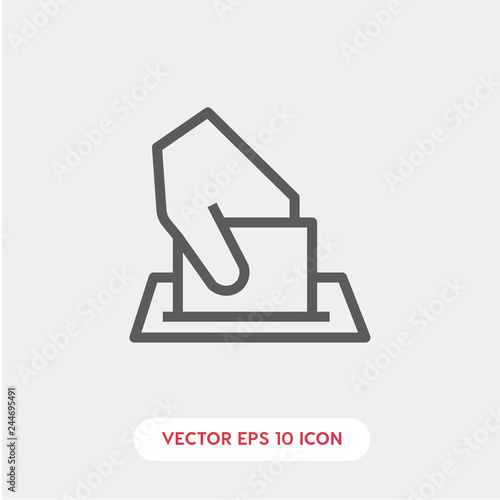 vote icon. voting box icon vector. Linear style sign for mobile concept and web design. vote symbol illustration. vector graphics - Vector	