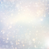Christmas defocused snow light holiday glowing winter background with blinking blurred snowflakes. Holiday glowing backdrop. EPS 10