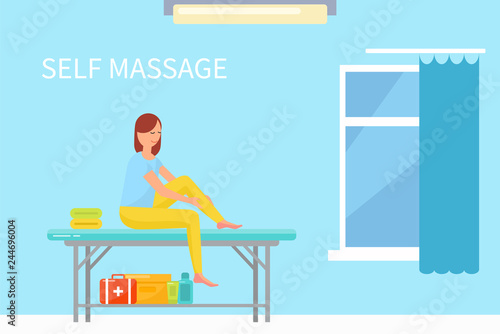 Massage Self Care and Treatment of Female Vector