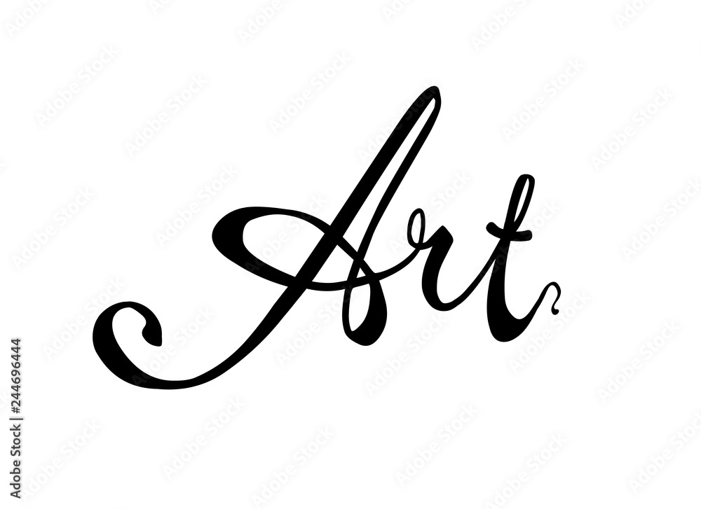 Art. calligraphic vector word black on white Art. calligraphic vector word black on white