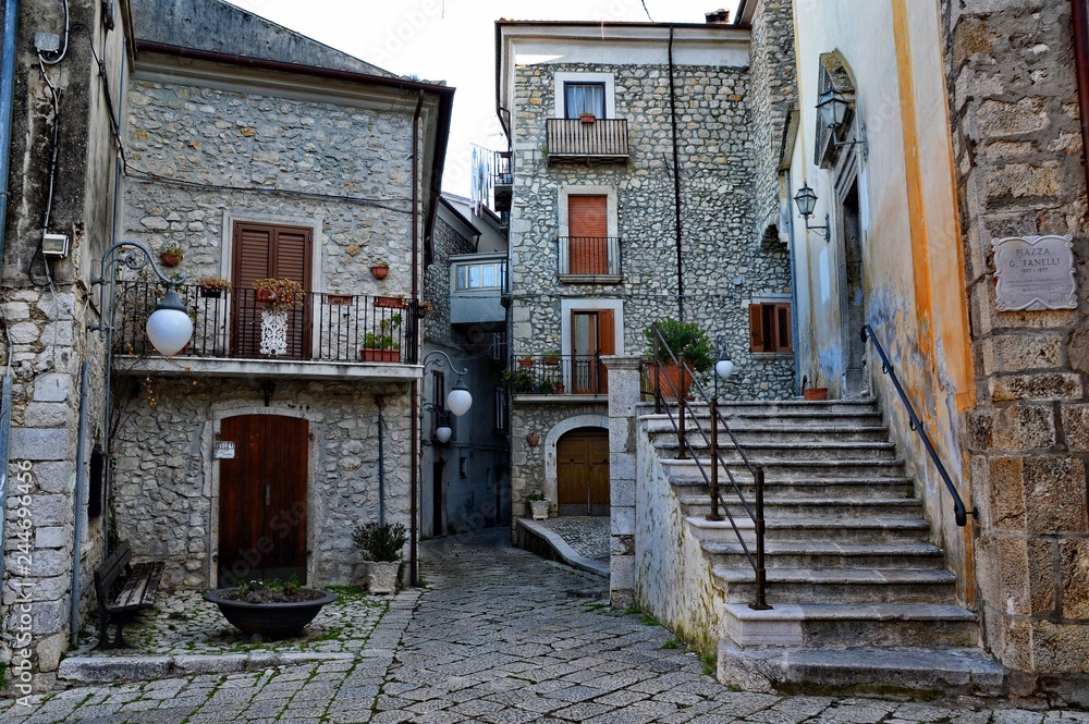 The quiet in a small quaint Italian village, in Rocca d'Evandro (central Italy)
