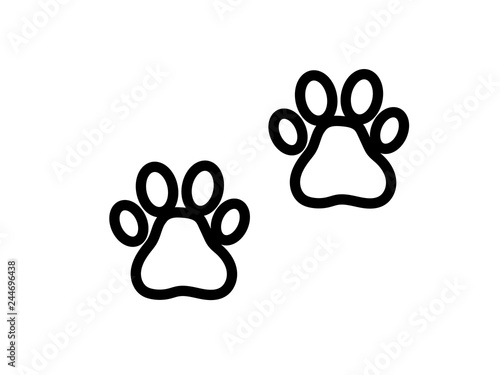 Design flat line icon of wild (pet) animal with nails. Vector illustration.