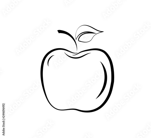 Apple fruit with leaf flat vector icon for food apps and websites 