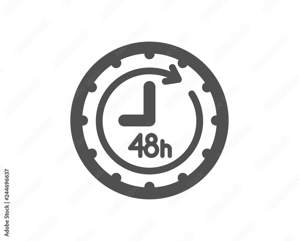 48 hours icon. Delivery service sign. Quality design element. Classic style icon. Vector 48 hours icon. Delivery service sign. Quality design element. Classic style icon. Vector