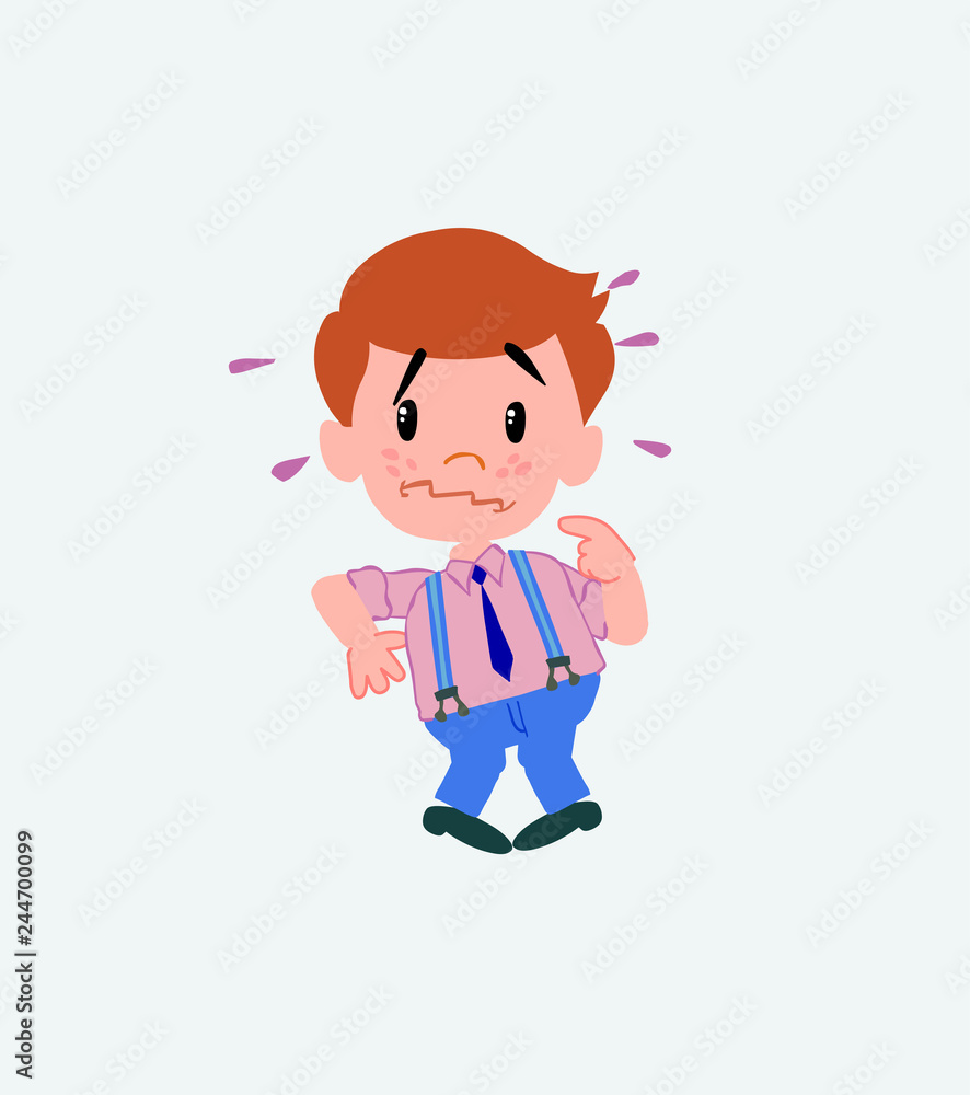 Businessman in casual style, scared. Businessman in casual style, scared.
