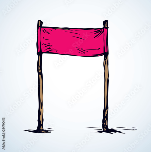 Ski slalom gate. Vector drawing