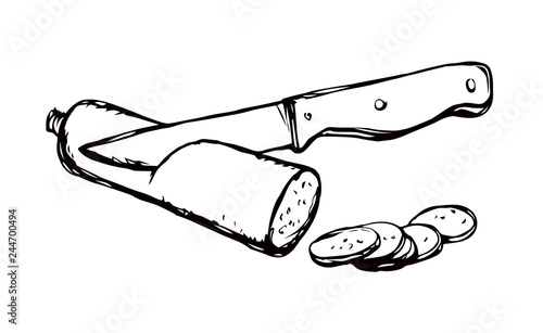 Sausage. Vector drawing