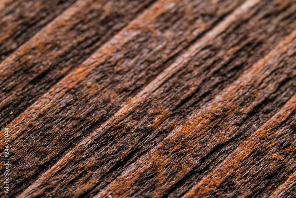 Fototapeta premium Old dark wood texture background. Macro close-up photography