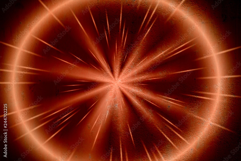 Fototapeta premium Bright light circle on the surface