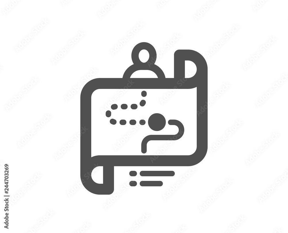 Journey path map icon. Project process sign. Quality design element. Classic style icon. Vector Journey path map icon. Project process sign. Quality design element. Classic style icon. Vector