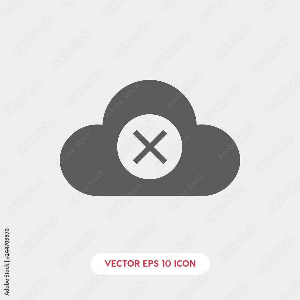 cloud server error icon vector 