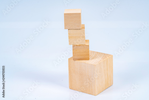 Obraz na płótnie Wooden cube with close up view
