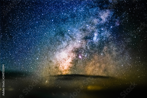 Milkyway galaxy in night sky.