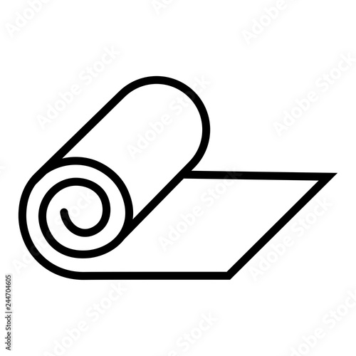 Roll of camping or fitness carpet icon vector image
