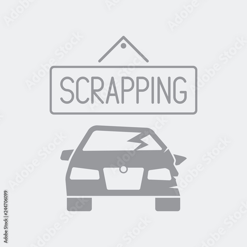 Car scrapping concept icon