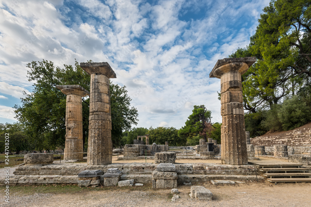 Ruins of the Temple of Hera, Olympia, Greece