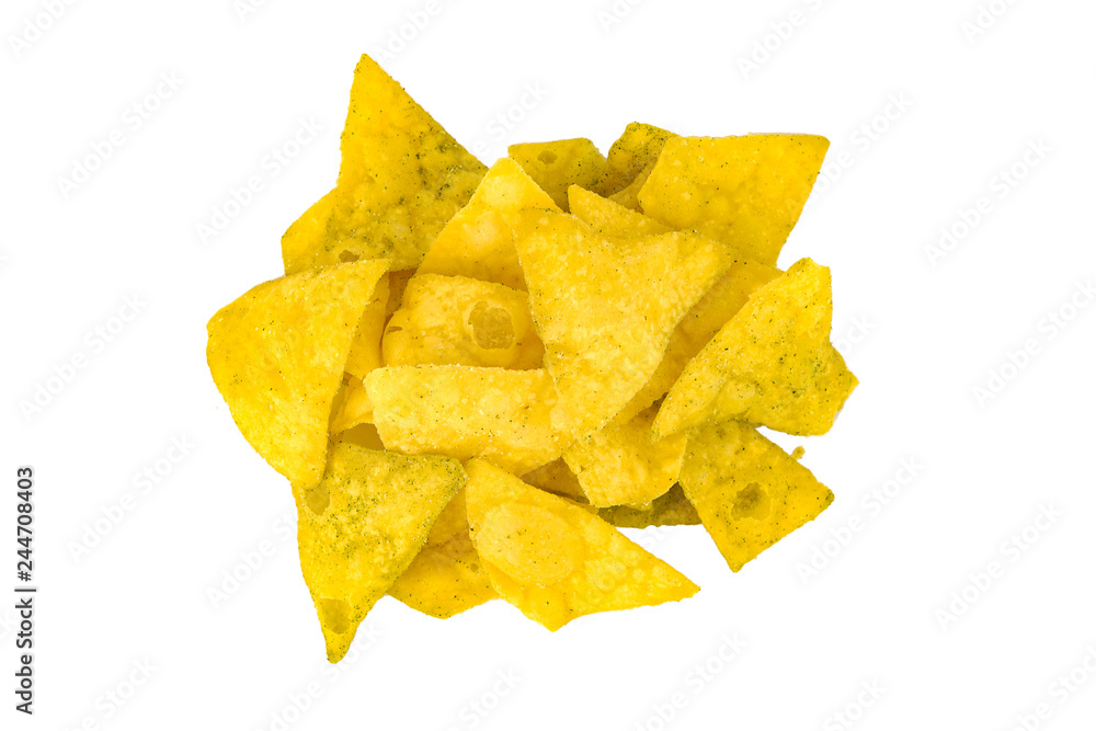 Naklejka premium Fried spicy and salty corn chips