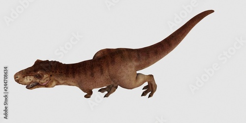 Extremely detailed and realistic high resolution 3d illustration of a T-Rex Dinosaur isolated on white Background