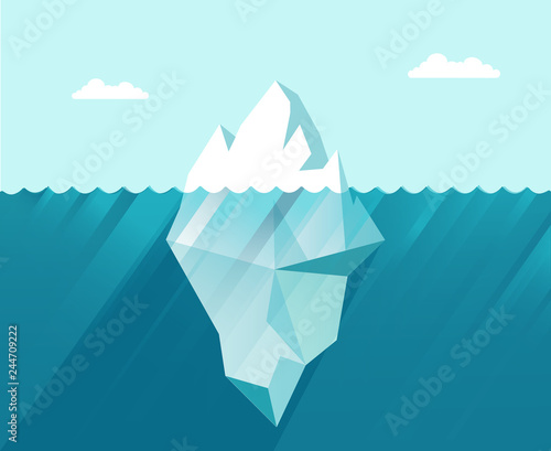iceberg in the sea business concept in flat style