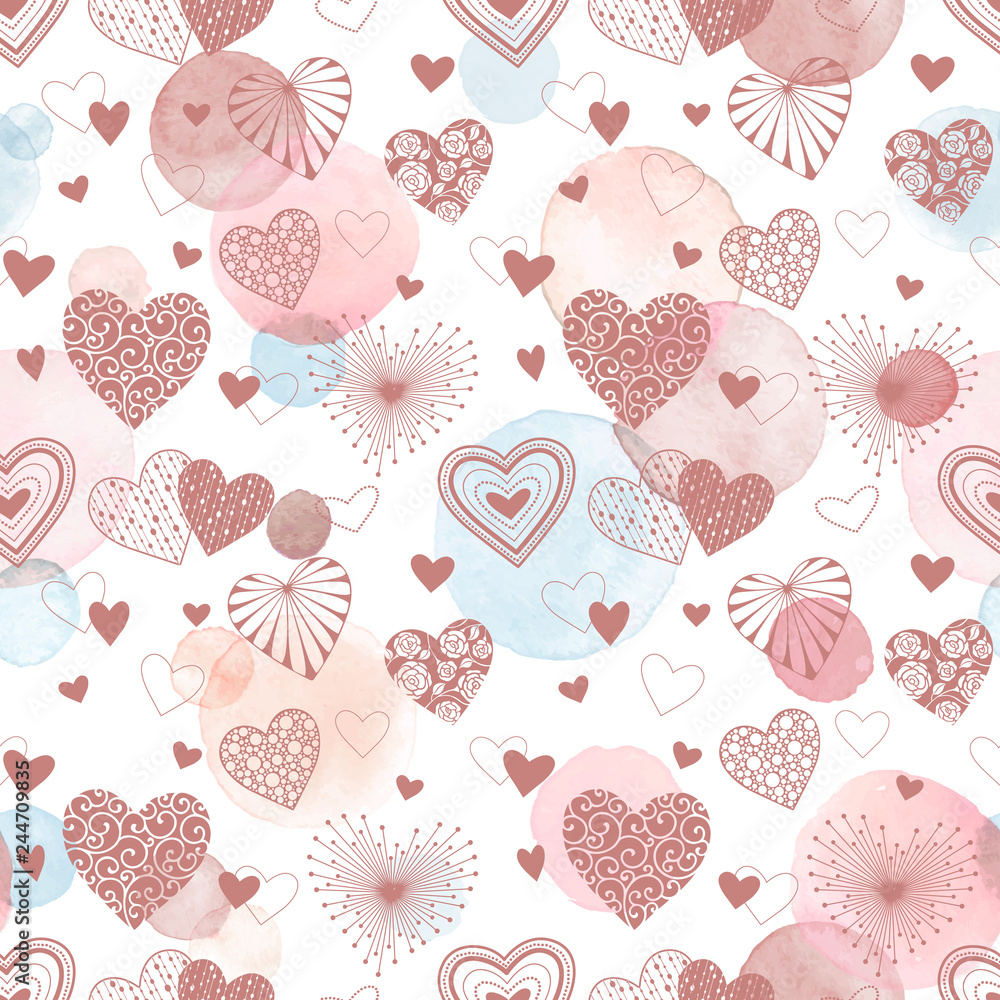 watercolor hearts pattern watercolor hearts pattern